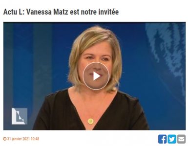 J&rsquo;étais l&rsquo;invitée de ACTU L sur RTC samedi 30 janvier