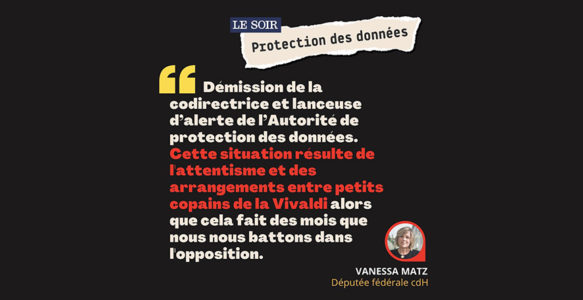 Démission à l&rsquo;Autorité de Protection des données